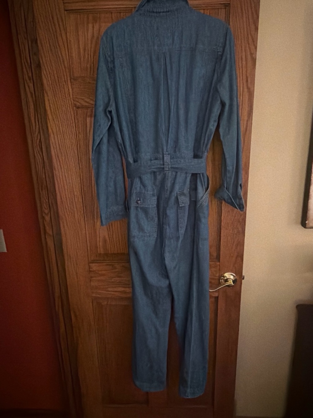 Pilcro Denim Utility Jumpsuit in Blue - Picture 3 of 3